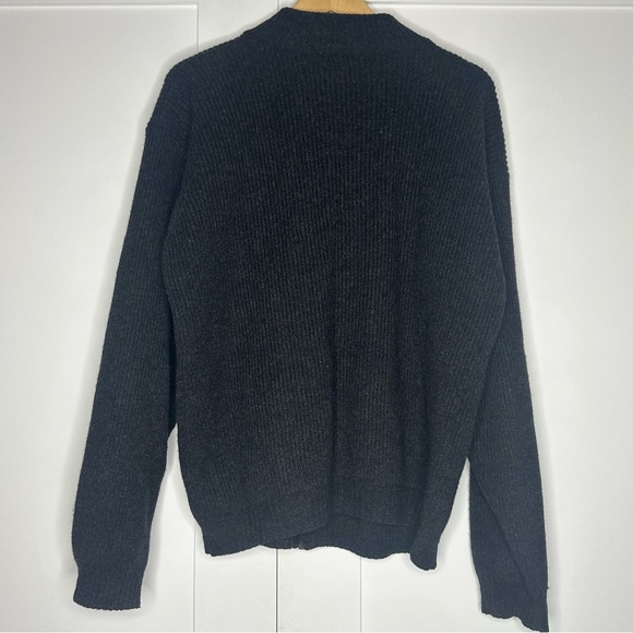 L.L Bean Full-Zip 100% Wool Sweater Large Gray vintage pockets have grandpacore - Picture 3 of 7